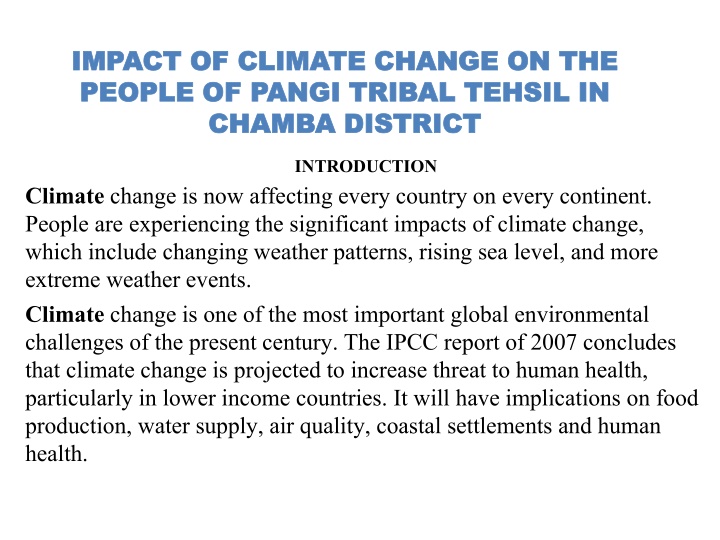 impact of climate change on the impact of climate