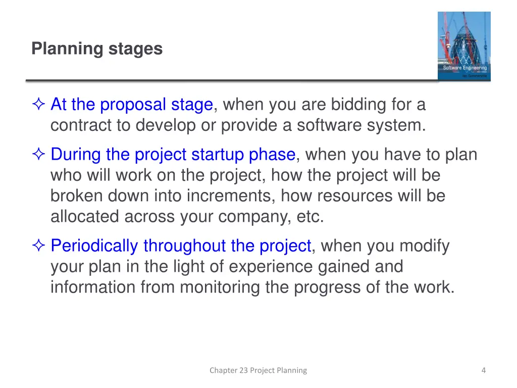 planning stages