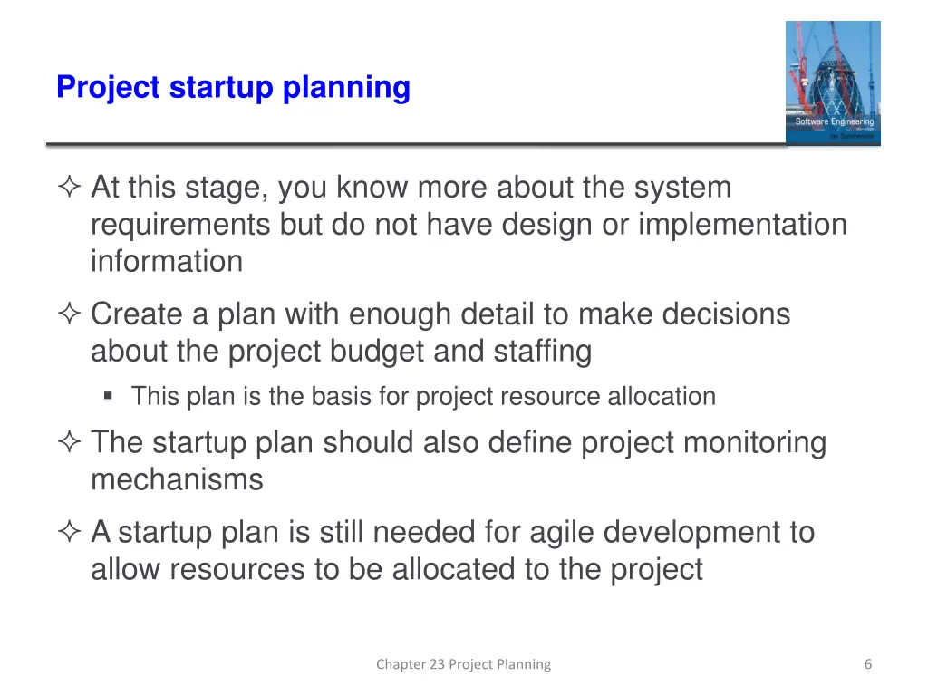 project startup planning