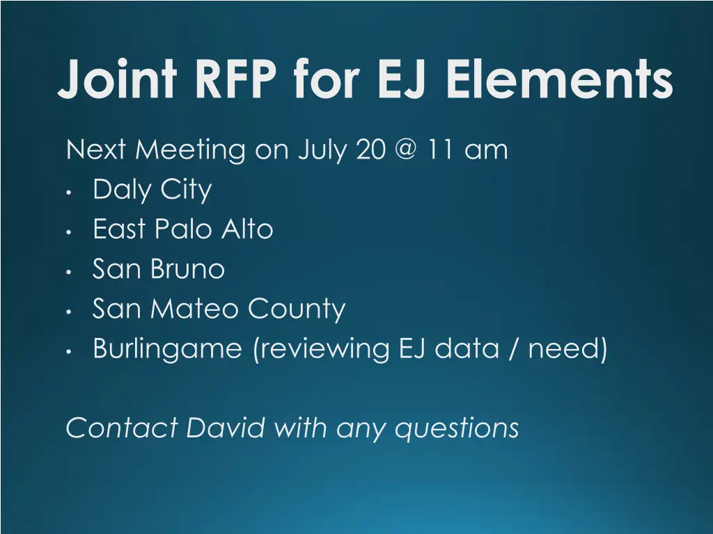 joint rfp for ej elements