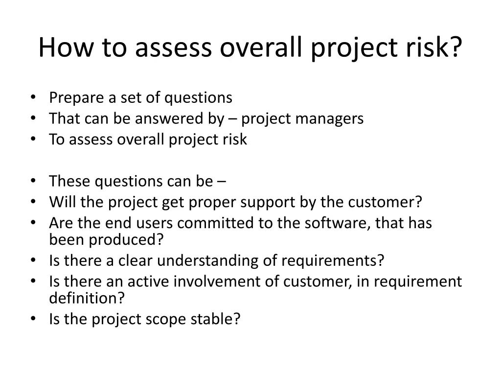 how to assess overall project risk