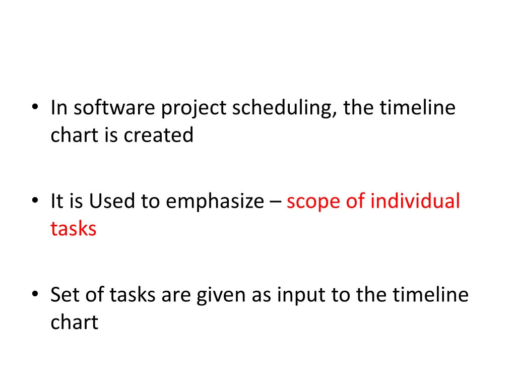 in software project scheduling the timeline chart