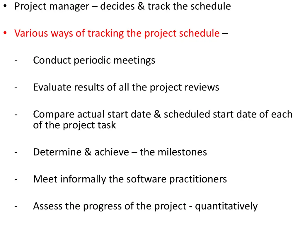project manager decides track the schedule
