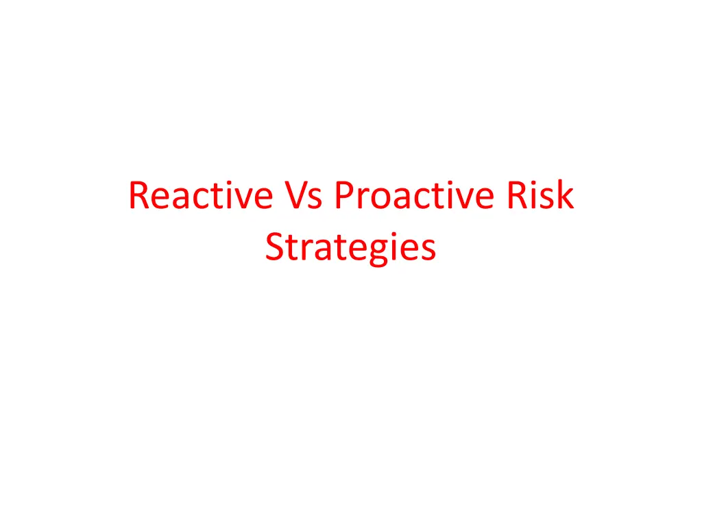 reactive vs proactive risk strategies