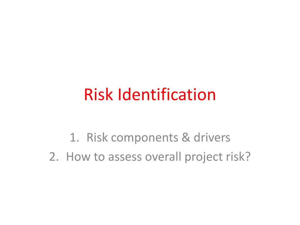 risk identification