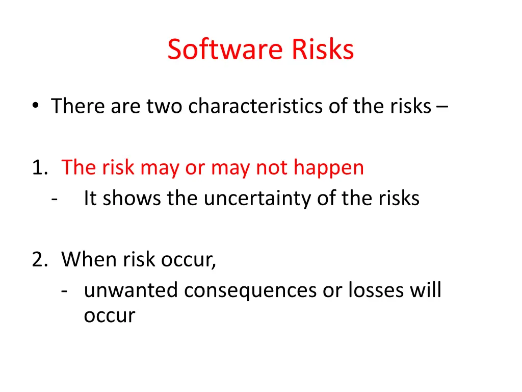 software risks