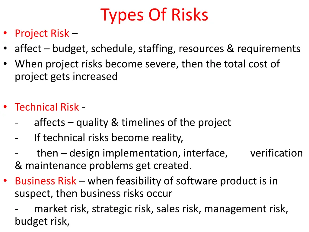 types of risks