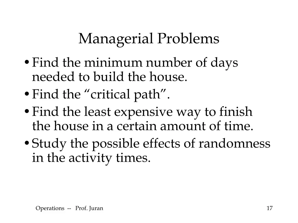 managerial problems
