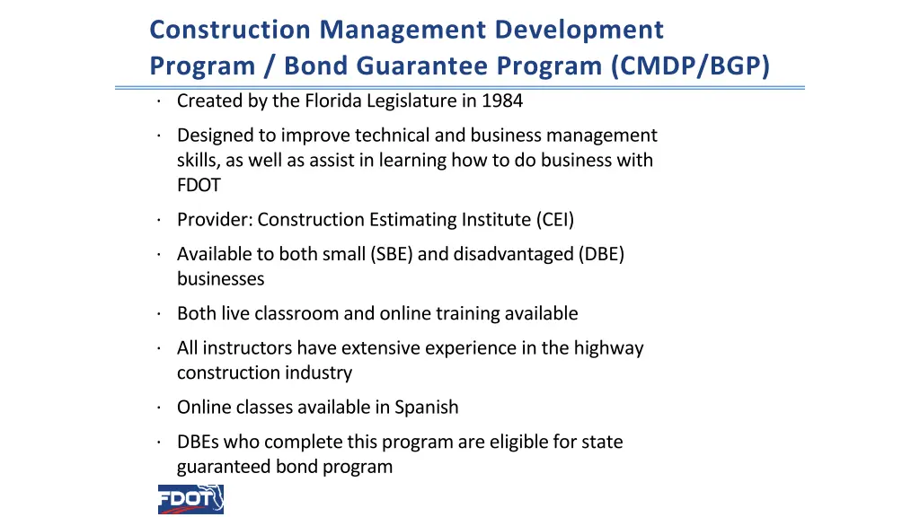 construction management development program bond