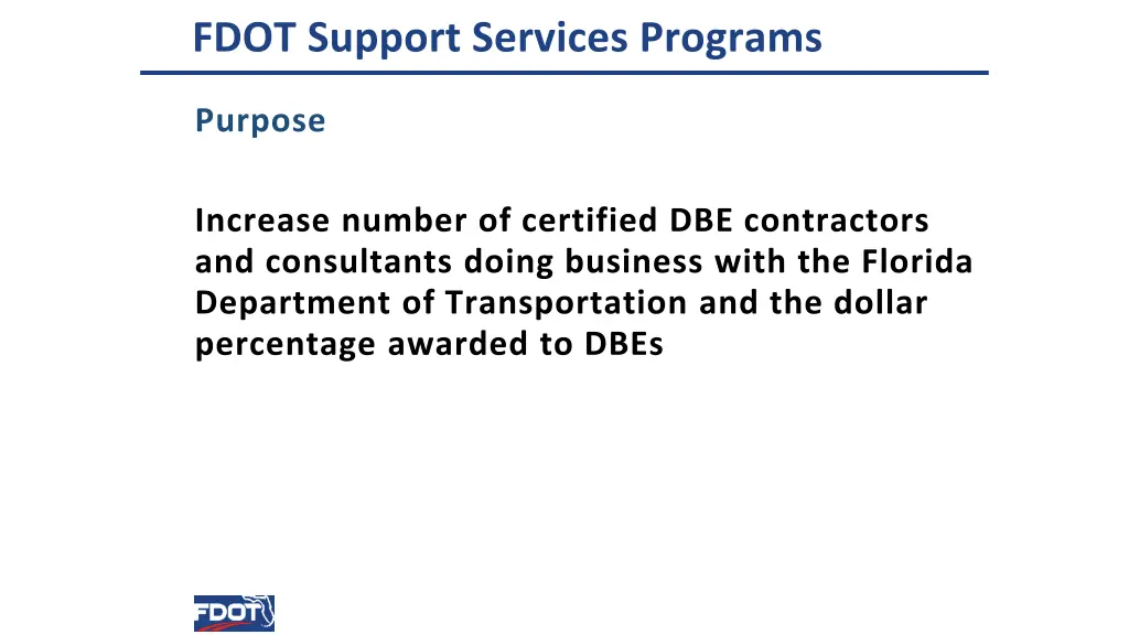 fdot support services programs