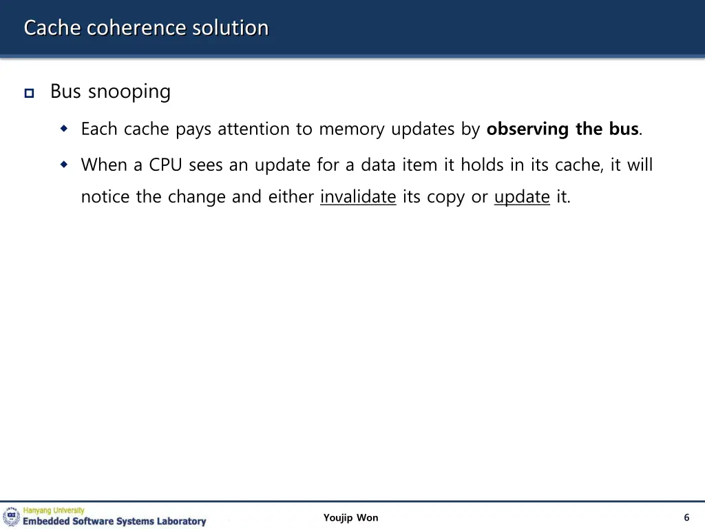cache coherence solution
