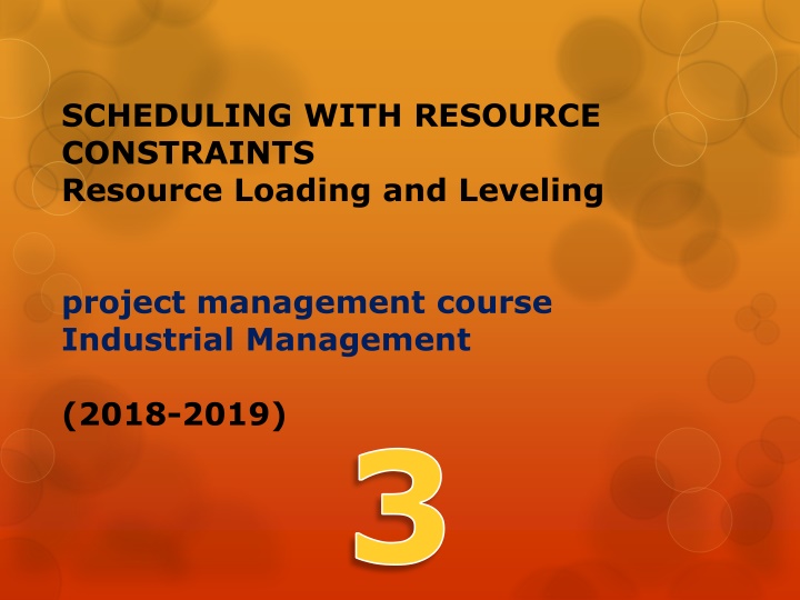 scheduling with resource constraints resource