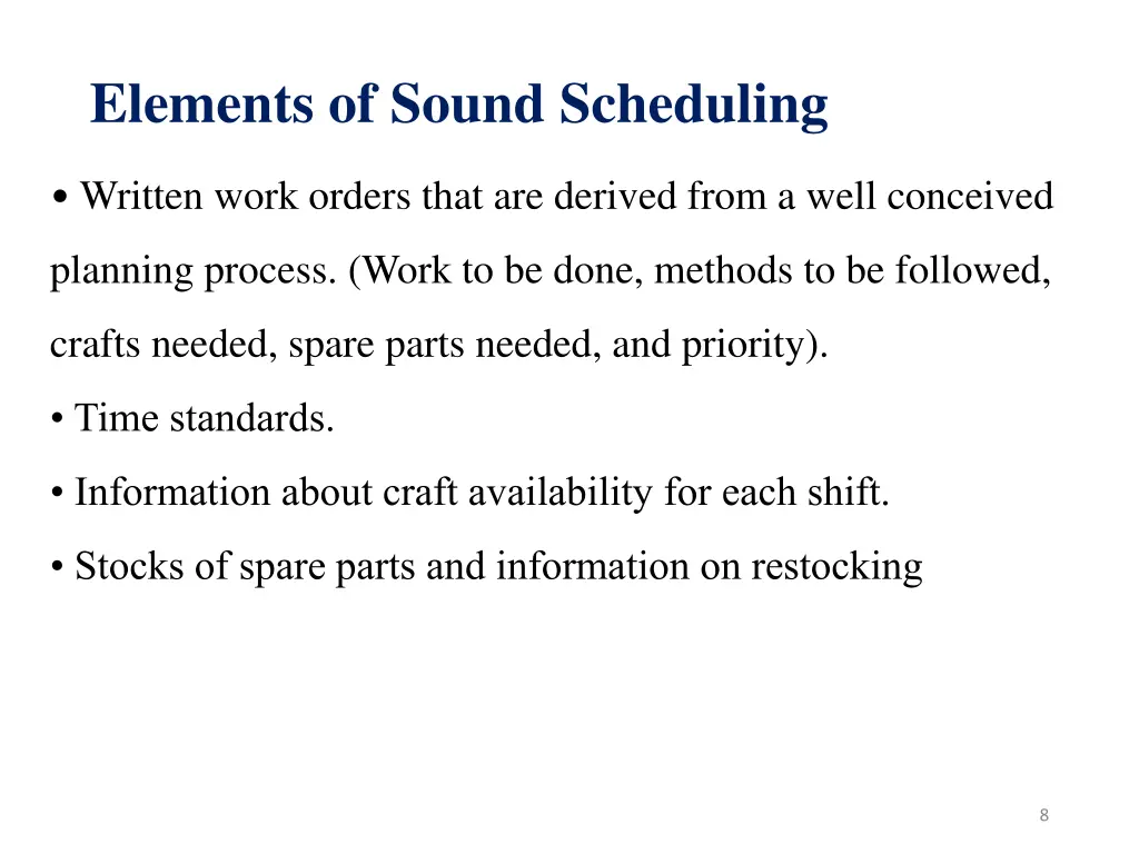 elements of sound scheduling