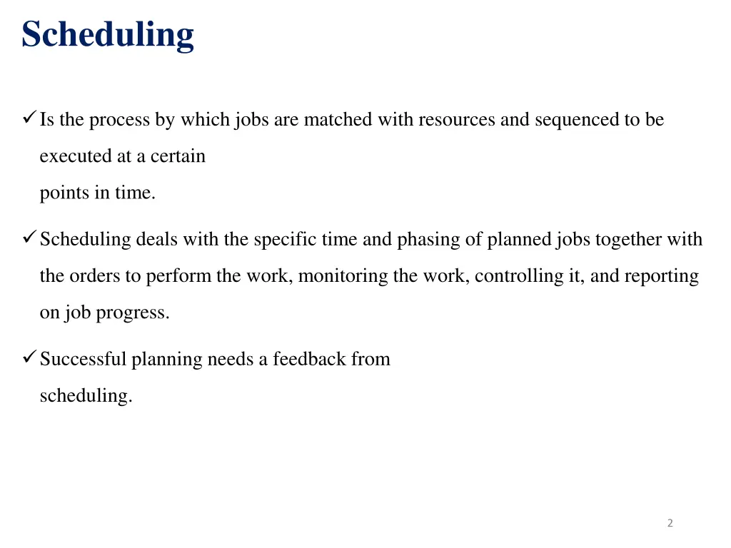scheduling