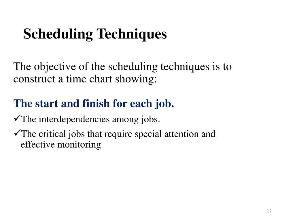 scheduling techniques
