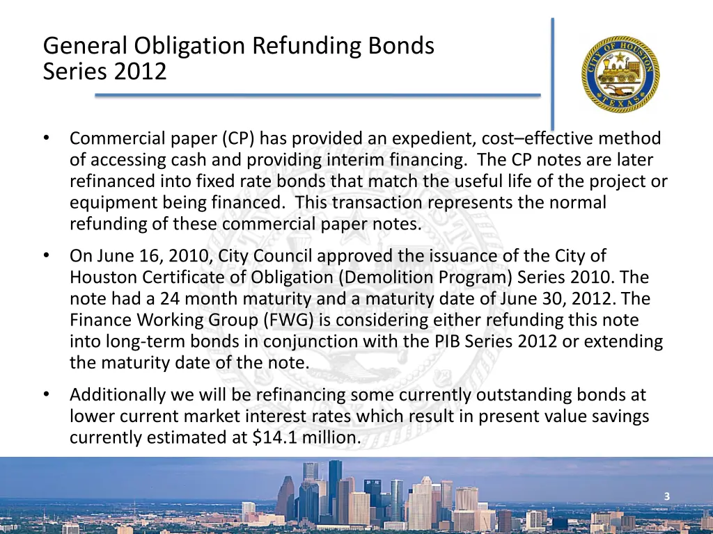general obligation refunding bonds series 2012