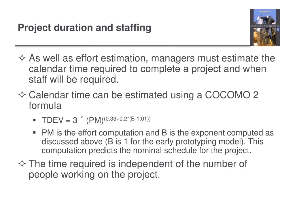 project duration and staffing