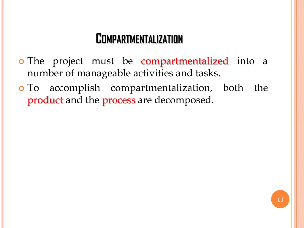 c ompartmentalization