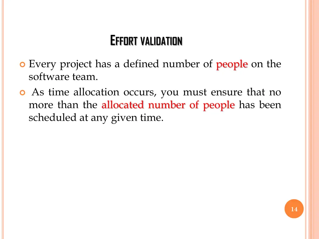 e ffort validation