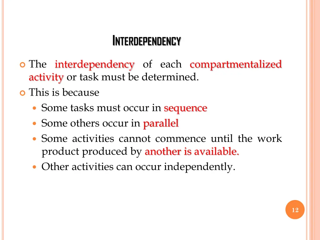 i nterdependency