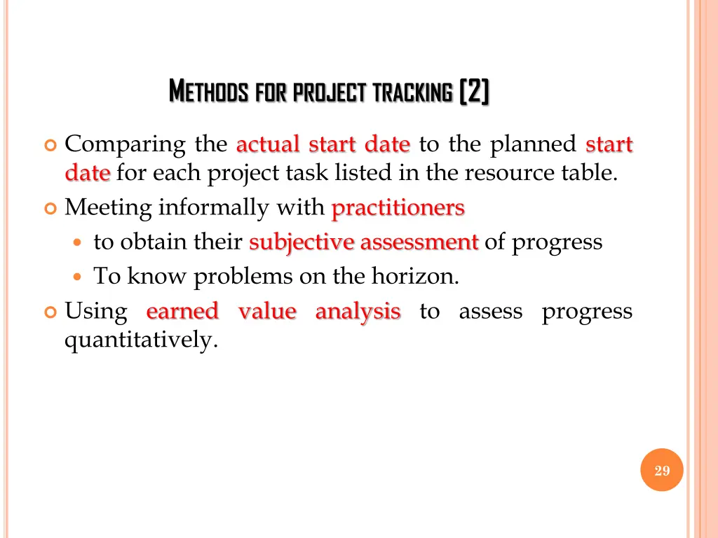m ethods for project tracking 2