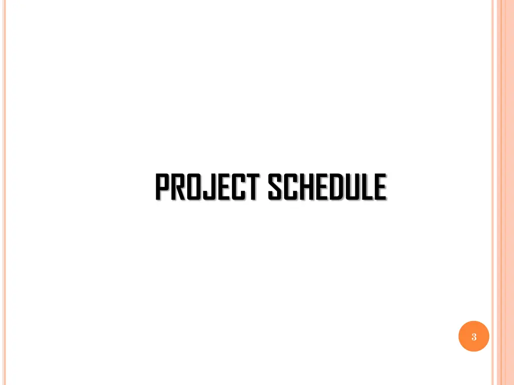 project schedule