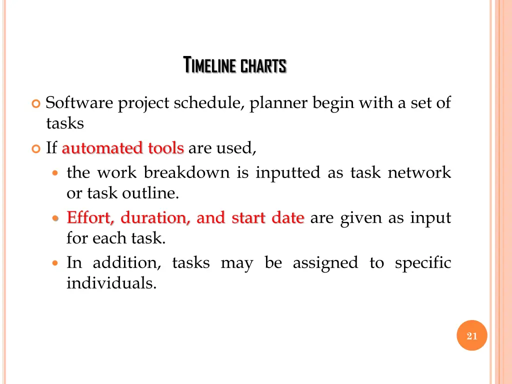 t imeline charts
