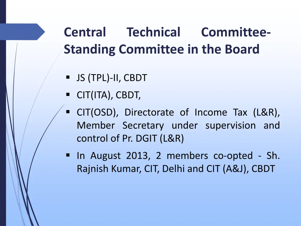 central standing committee in the board