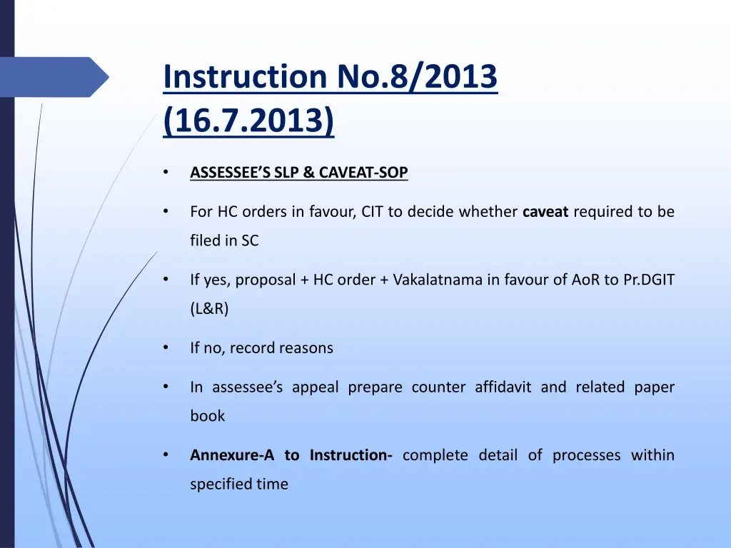 instruction no 8 2013 16 7 2013