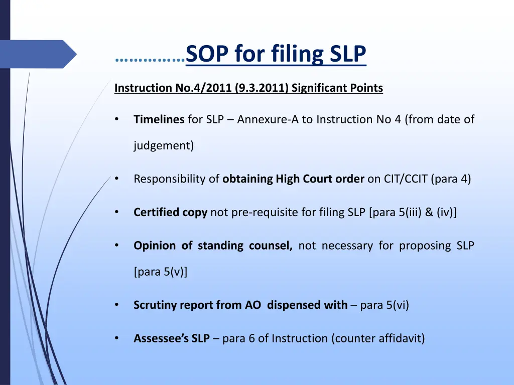 sop for filing slp