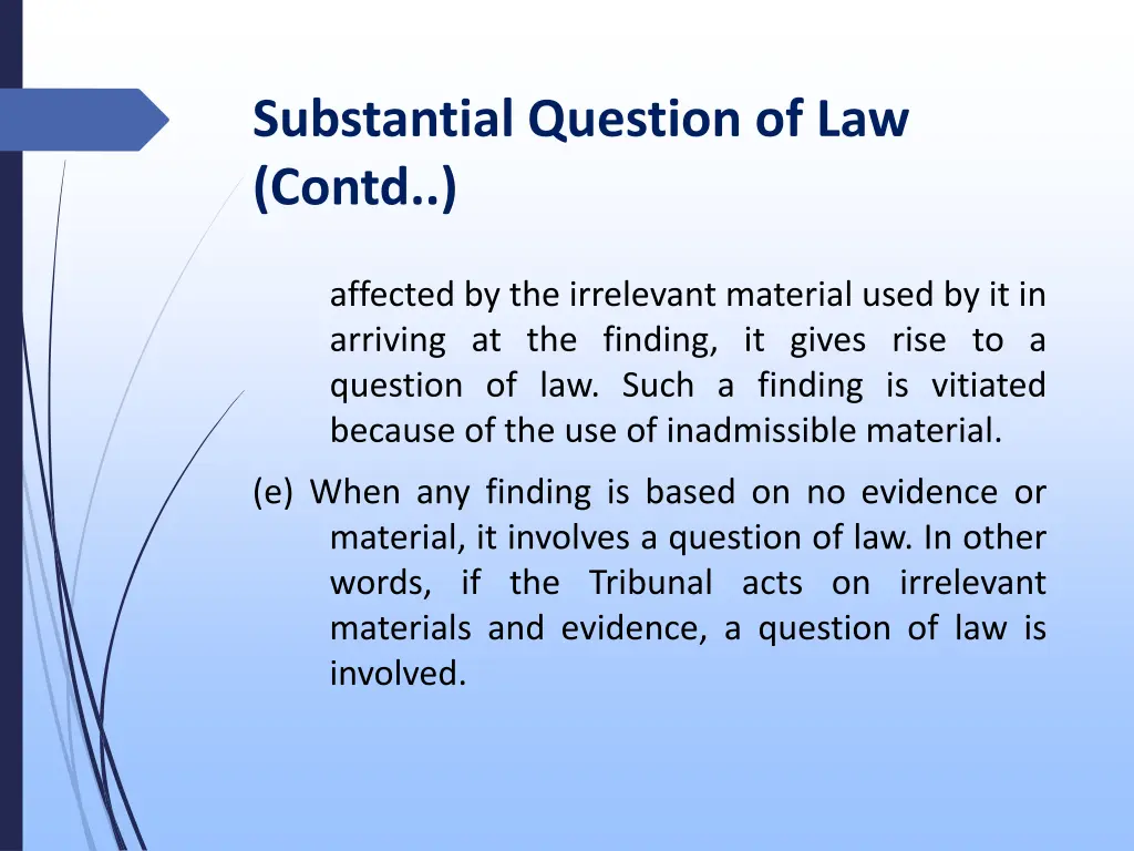 substantial question of law contd 2