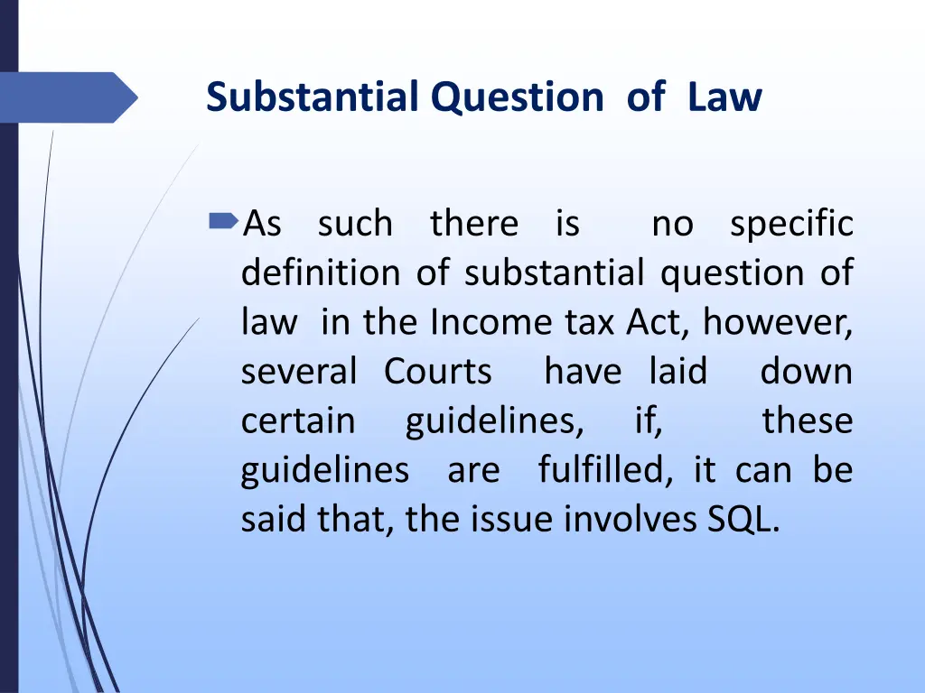 substantial question of law