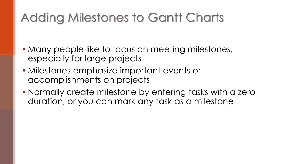 adding milestones to gantt charts