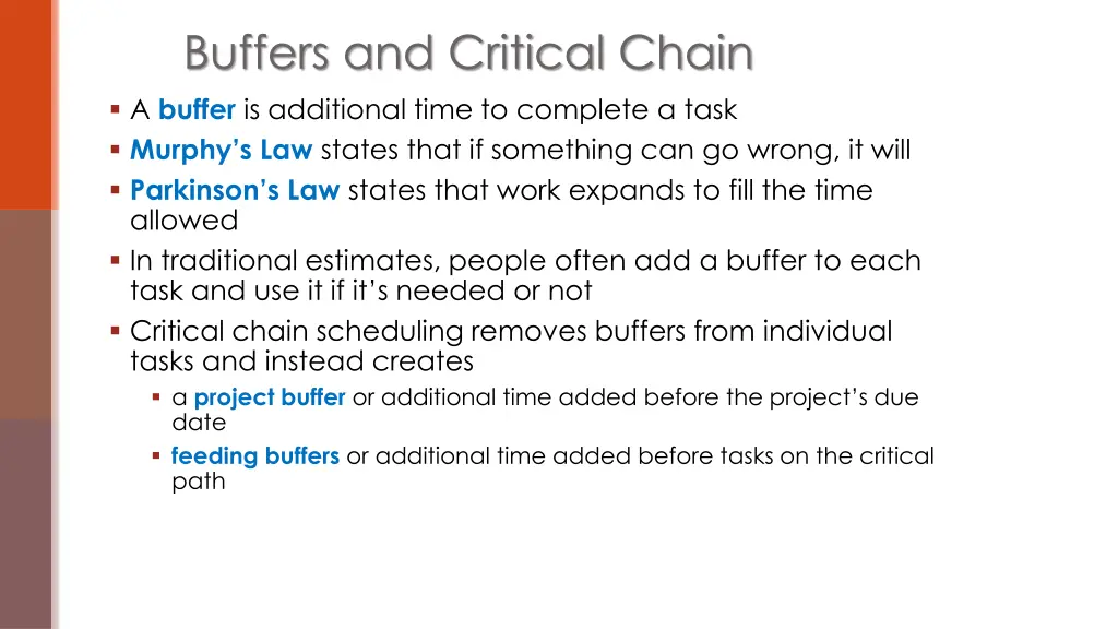 buffers and critical chain