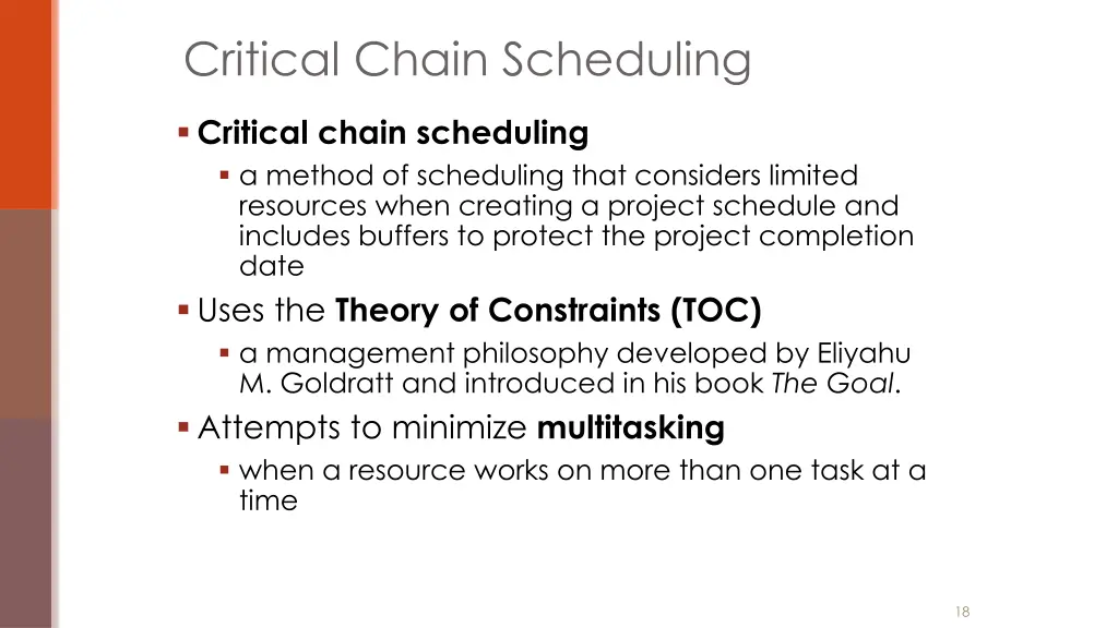 critical chain scheduling