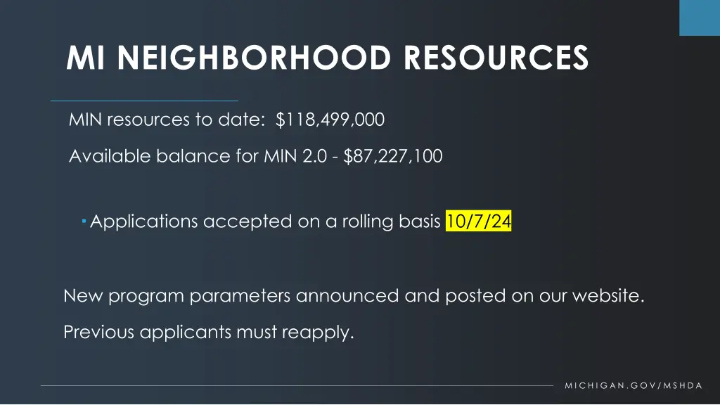 mi neighborhood resources