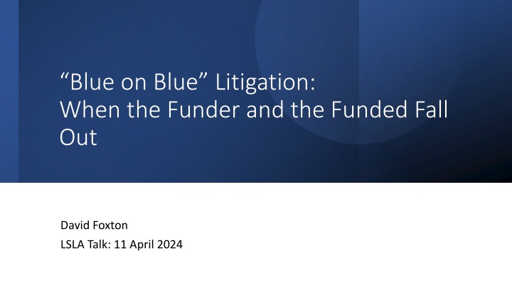 blue on blue litigation when the funder