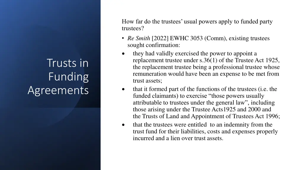 how far do the trustees usual powers apply