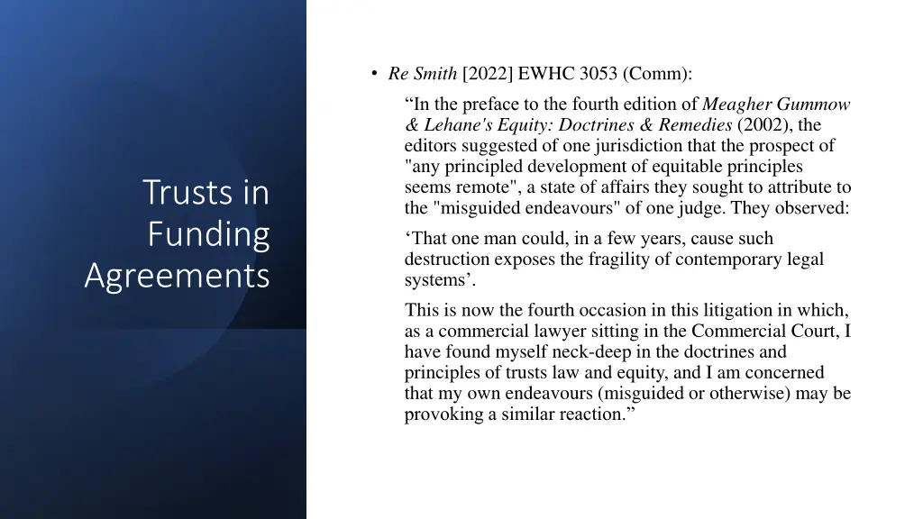 re smith 2022 ewhc 3053 comm in the preface