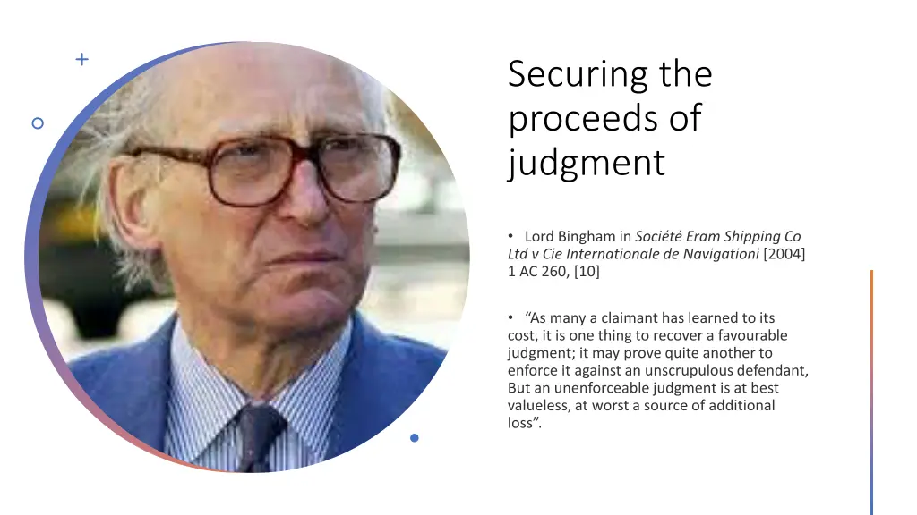 securing the proceeds of judgment