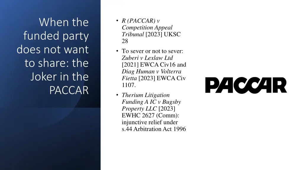 when the funded party does not want to share 1