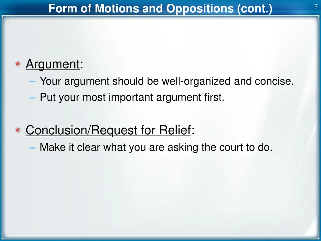 form of motions and oppositions cont 2