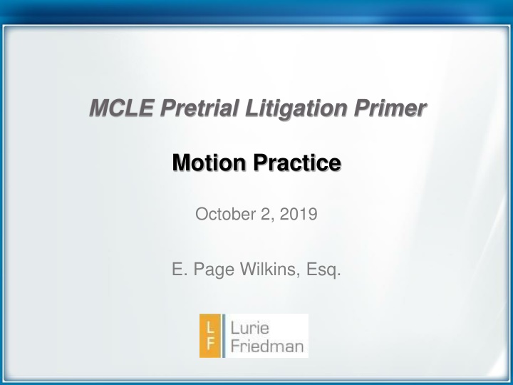 mcle pretrial litigation primer