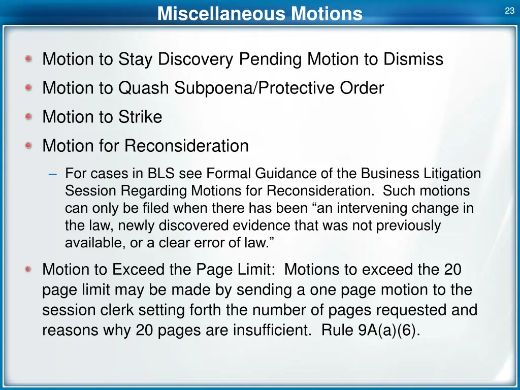 miscellaneous motions