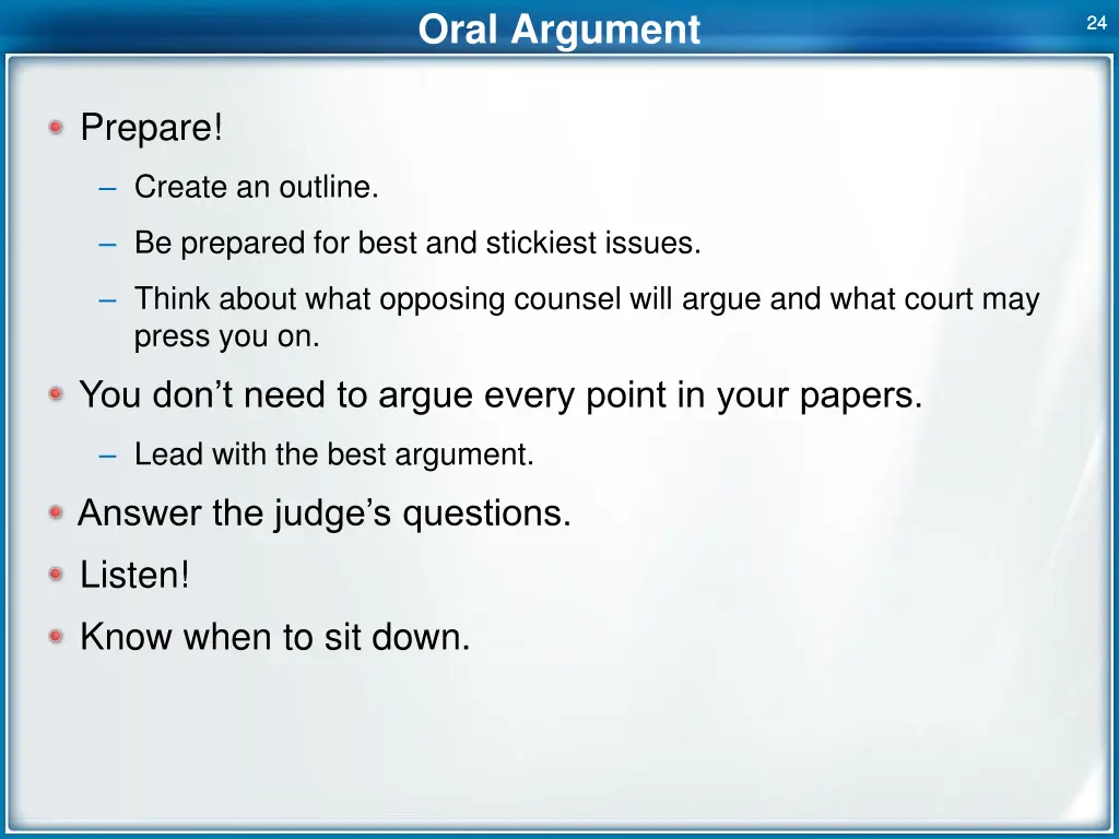 oral argument