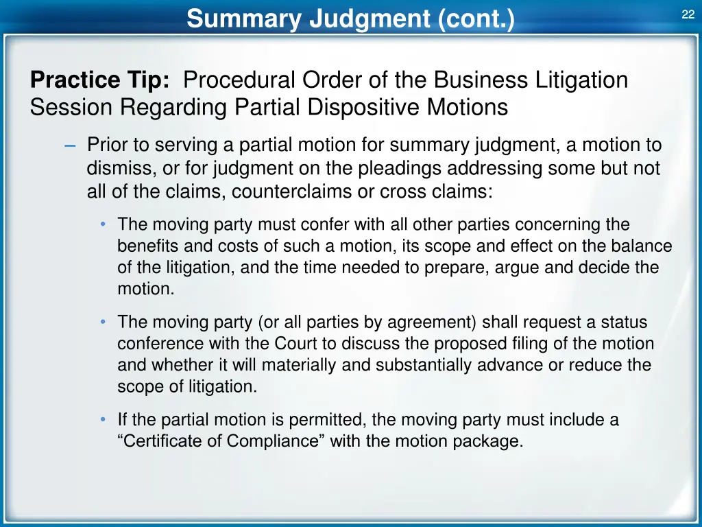 summary judgment cont 2