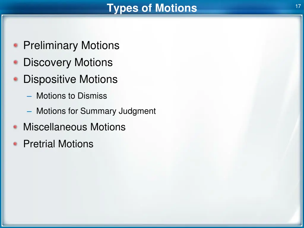 types of motions