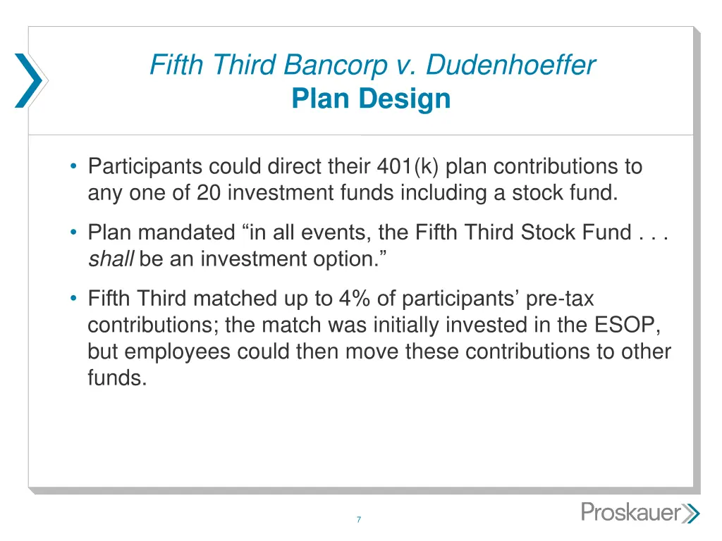 fifth third bancorp v dudenhoeffer plan design