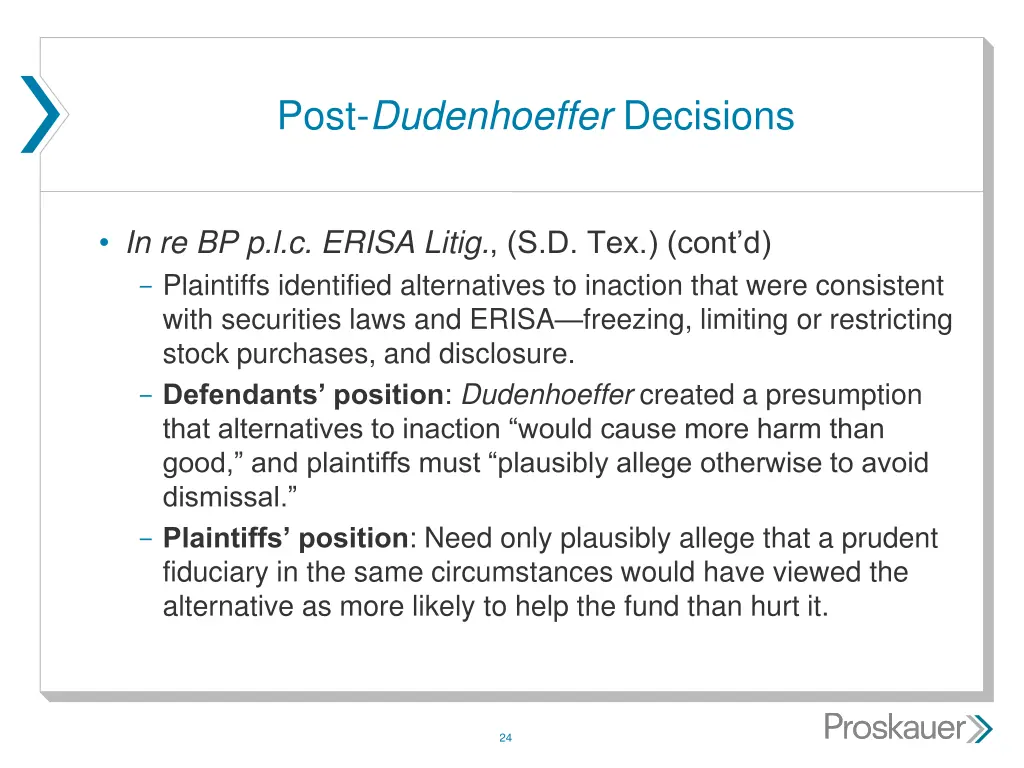 post dudenhoeffer decisions 5