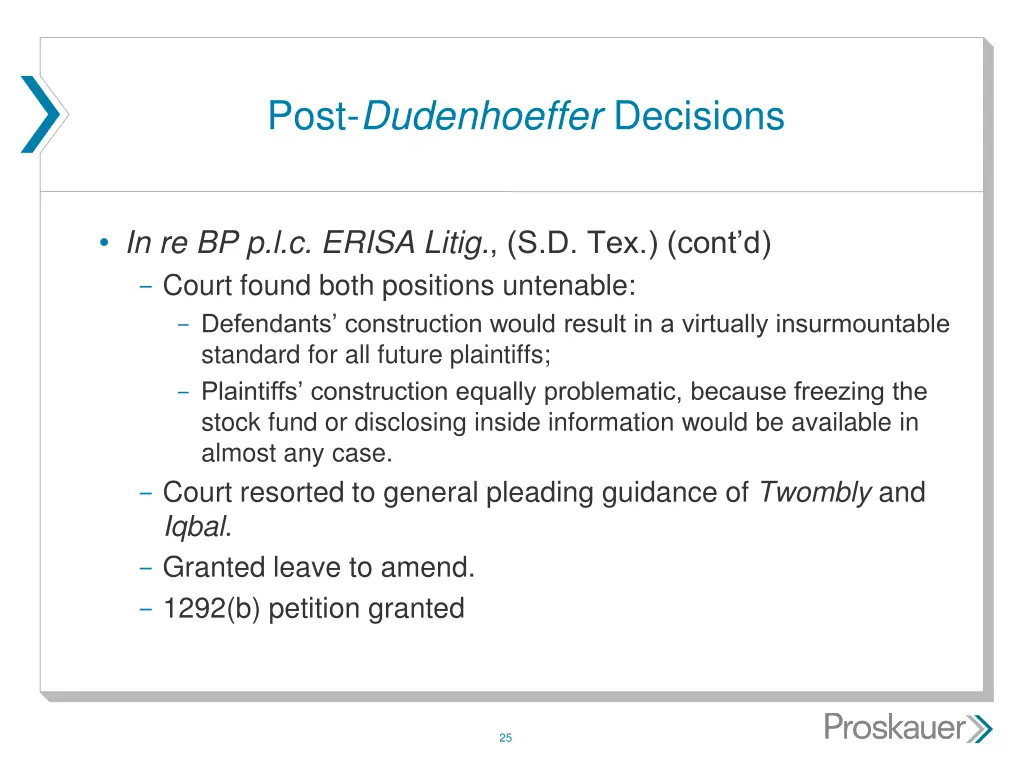 post dudenhoeffer decisions 6